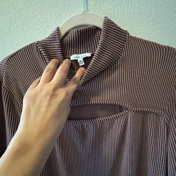 White Birch Pink Asymmetrical Cowl Neck Sweater Dress - Picture 3 of 4